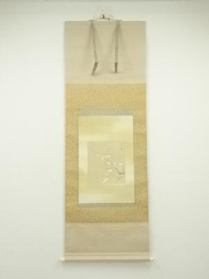 上村松篁筆　白梅　太巻　肉筆絹本掛軸（共箱・二重箱）